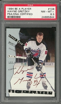 1994/95 Upper Deck "Be A Player" #108 Wayne Gretzky Signed Card – PSA NM-MT+ 8.5, Signature PSA/DNA Authentic
